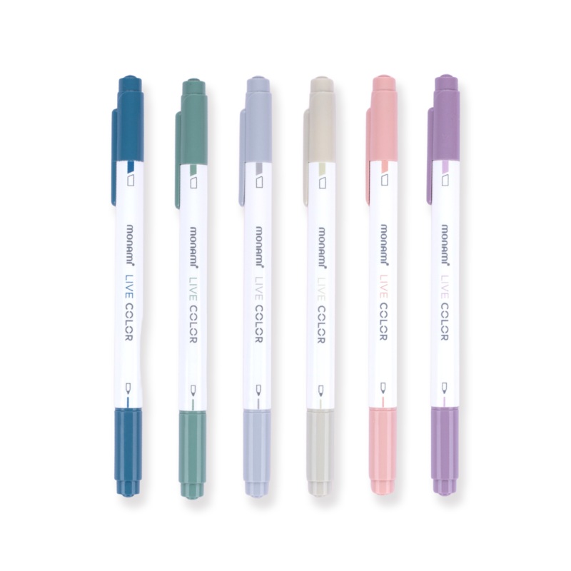 Monami Dual Tip Marker- Gray Mood – Set of 6