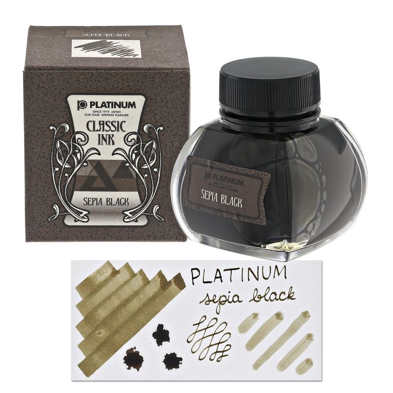 Platinum Classic Bottled Ink in Sepia Black – 60 mL