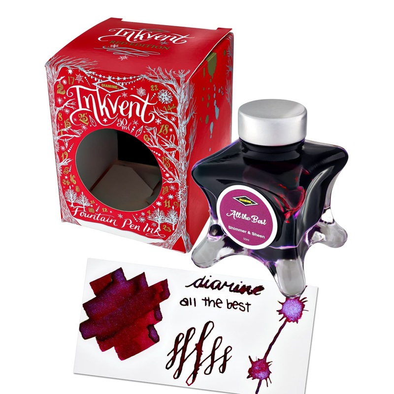 Diamine Inkvent Red Edition Shimmer & Sheen Bottled Ink in All The Best – 50 mL