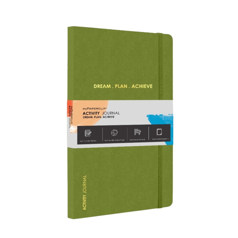 myPAPERCLIP Activity Journal Softcover A5 Notebook – Olive Green Ruled