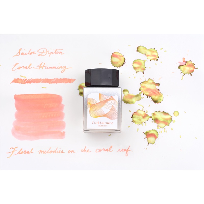 Sailor Dipton Shimmering Ink – Coral humming – 20mL Bottle