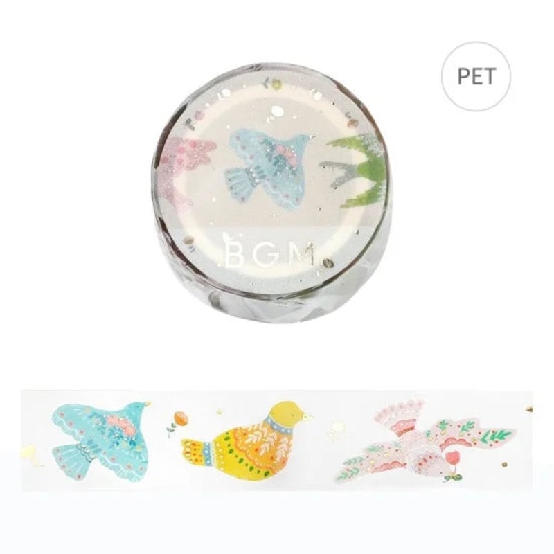 BGM Clear Tape – Foil Stamping Life – Bird Embroidery