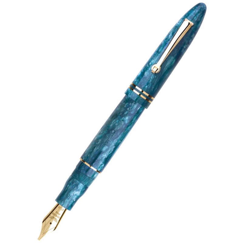 Leonardo Officina Italiana Furore Fountain Pen – Emerald Blue, Gold Trim