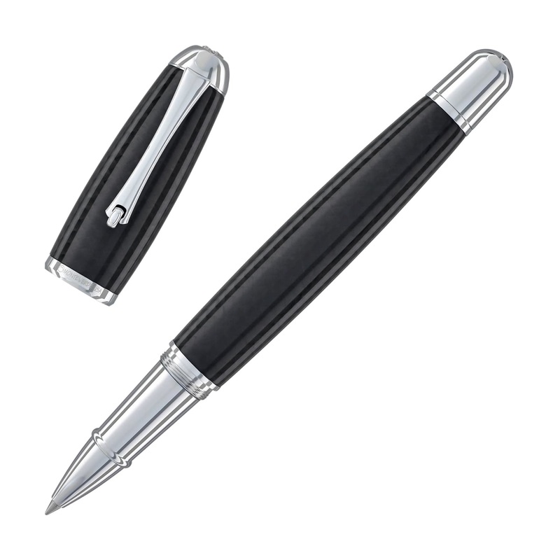 Monteverde Super Mega Rollerball Pen in Carbon Fiber with Chrome Trim