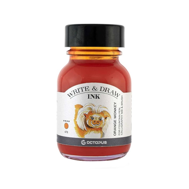 Octopus Write & Draw Ink Bottle, Orange Monkey – 50ml