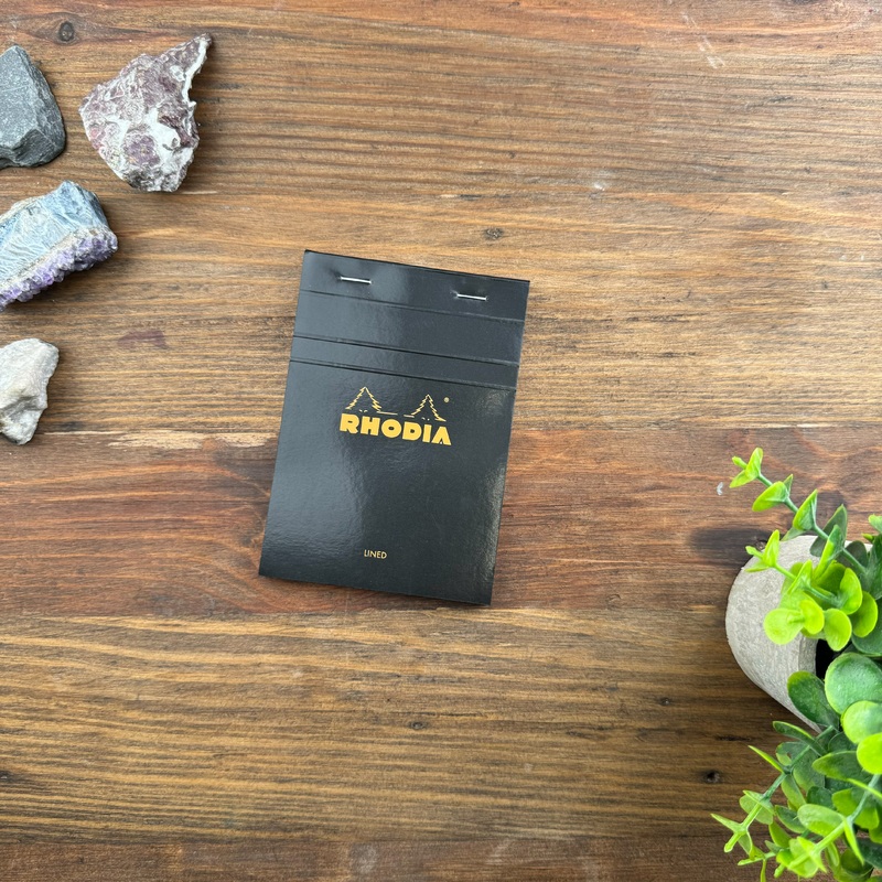 Rhodia Staplebound Notepad – Lined 80 sheets – 4 x 6 – Black cover