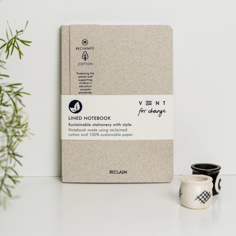 VENT for change Reclaimed Cotton A5 Lined Notebook – Pearl