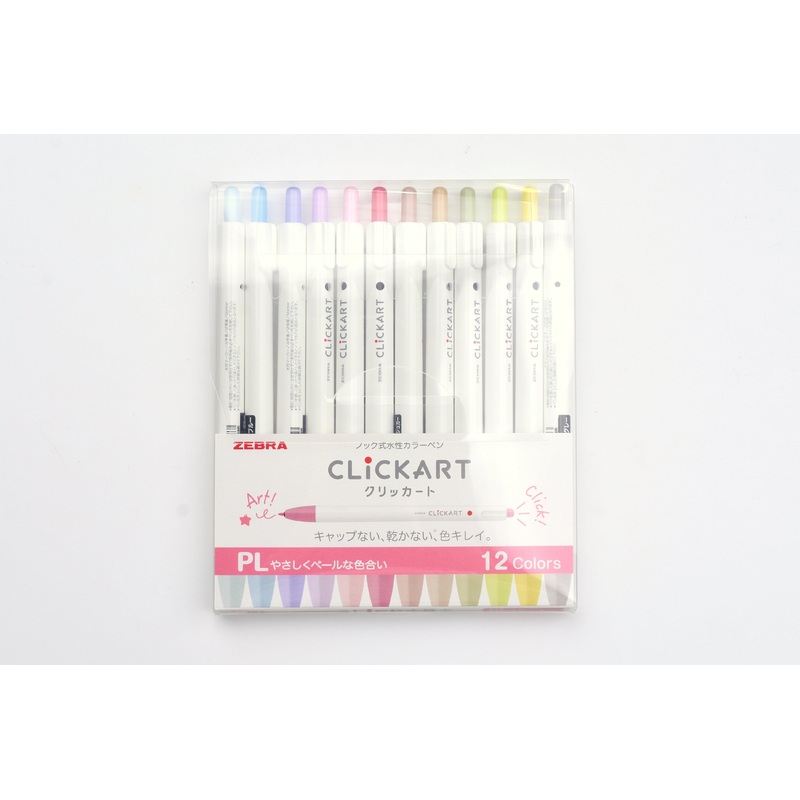 Zebra ClickArt Click Marker – Set of 12 Colors – Pastel