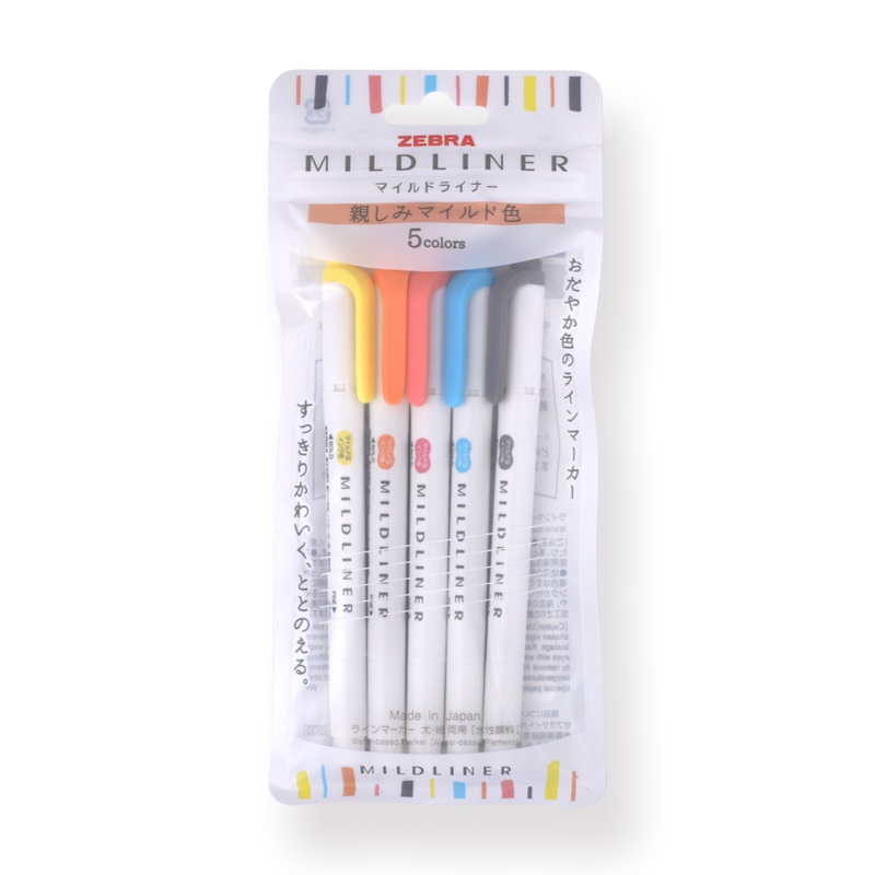Zebra Mildliner Double-Sided Highlighter Set – Fine / Bold – Friendly Color Set