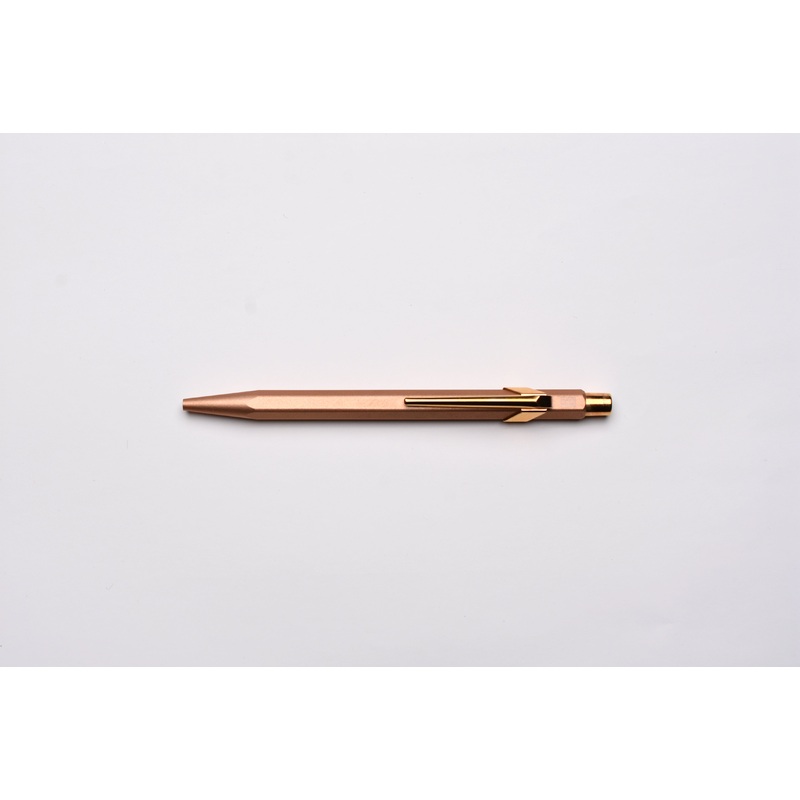 Caran d’Ache 849 Metal Ballpoint Pen – Brute Rose With Metal Slim Pack Case