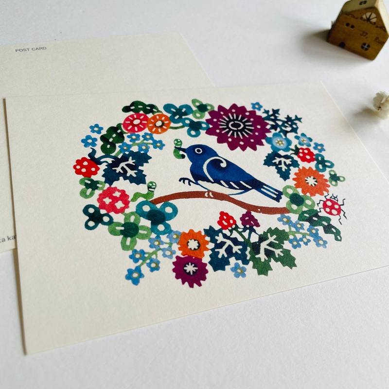 KATA KATA Katazome Print Postcard – Blue Jay