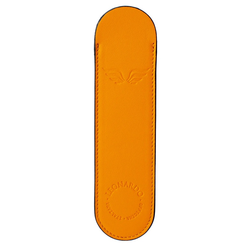 Leonardo Officina Italiana Leather Pen Sleeve – Orange