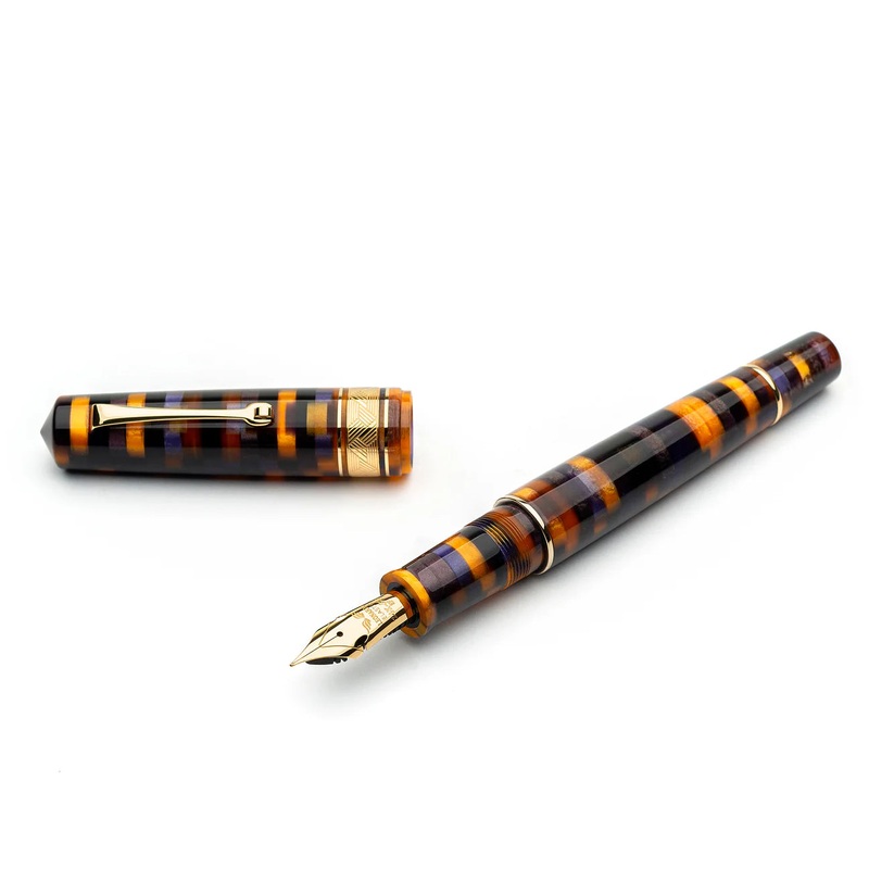 Leonardo Officina Italiana Momento Zero Grande Mosaico Fountain Pen and Ink Gift Set – Sea Anemone, Gold Trim