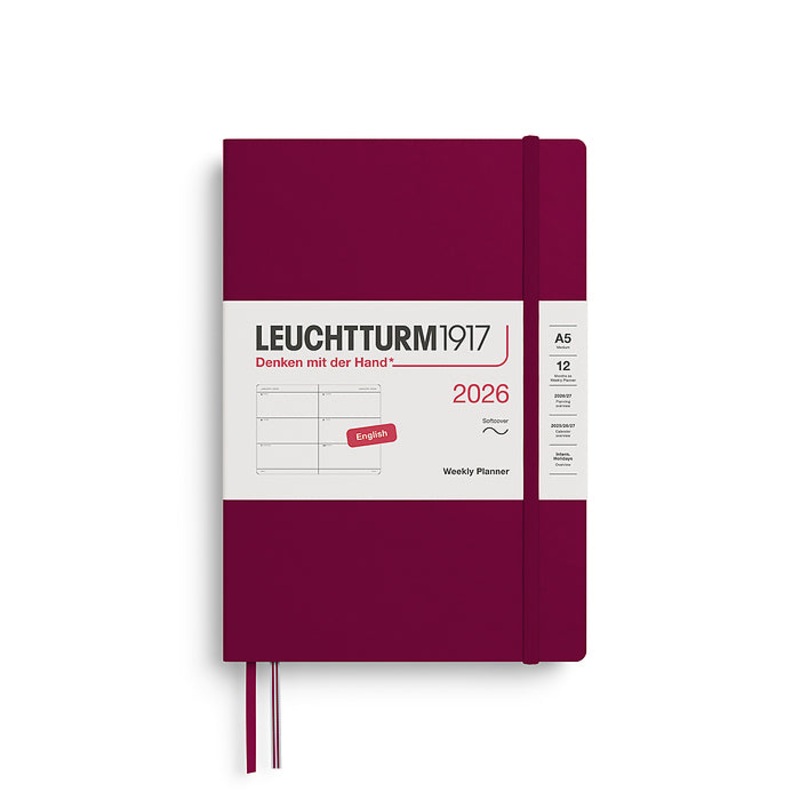 Leuchtturm1917 – 2026 Weekly Planner (A5), Softcover, Port Red