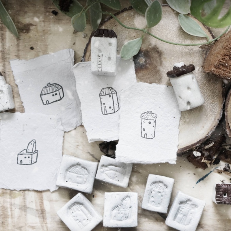 Black Milk Project Mini Ceramic House Rubber Stamp No.1