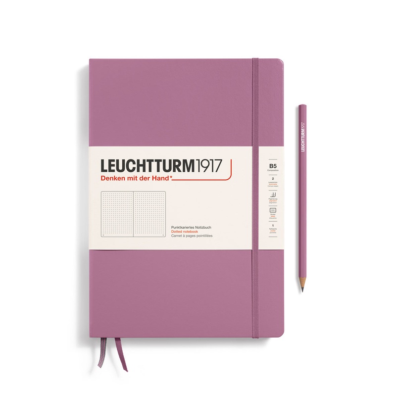 Leuchtturm1917 Notebook Composition Hardcover (B5), Dotted – Dusty Rose