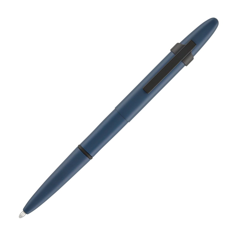 Fisher Space Pen Bullet Ballpoint Pen in Cerakote Elite Navy Blue with Matte Black Clip