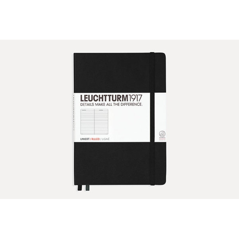LEUCHTTURM1917 Medium (A5) Hardcover Notebook – Lined Black