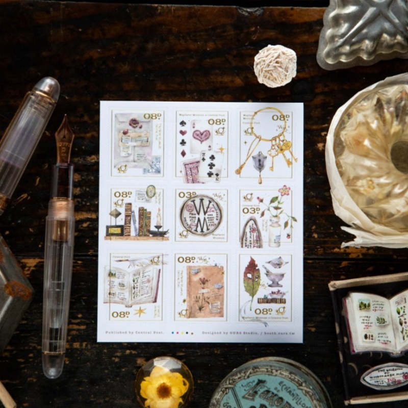 OURS Desk of Botanist Postage Stamp Sticker
