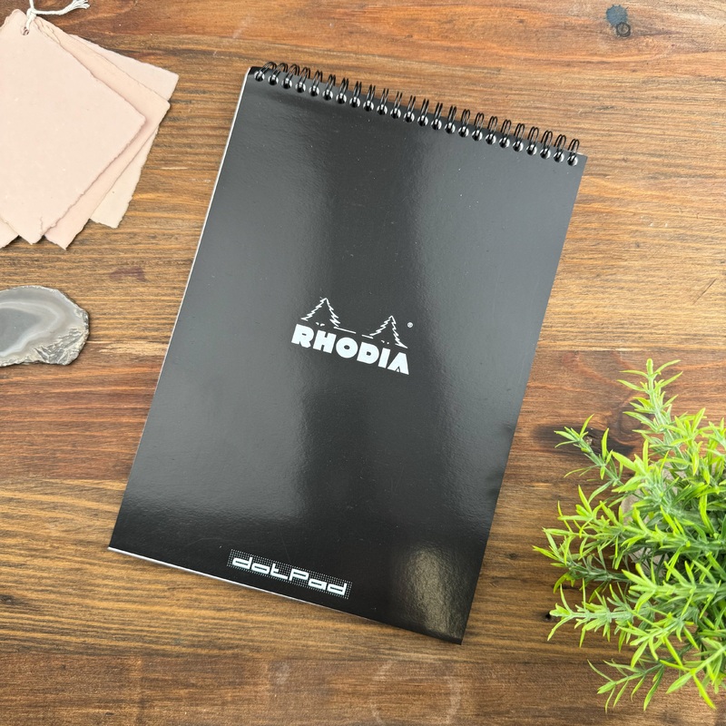 Rhodia Wirebound Notepad – Dot 80 sheets – 8  x 11  Black