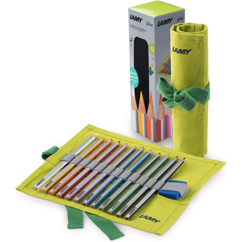 Lamy Plus Colored Pencils with Green Cloth Roll – Pack of 12