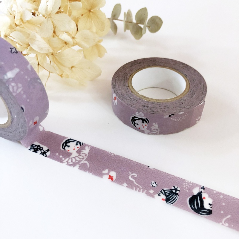 Mihoko Seki Little Girl Washi Tape – Purple 15mm