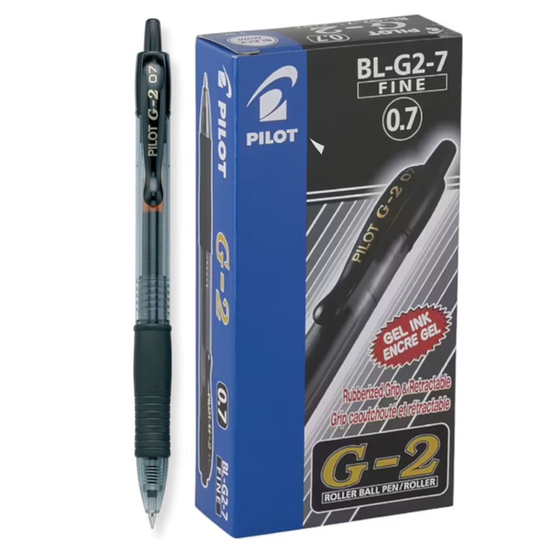 Pilot G-2 Gel Rollerball Pen – Fine 0.7mm, Black 12 Pack