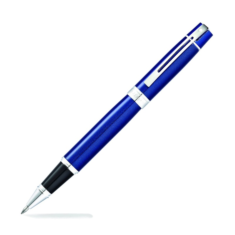 Sheaffer 300 Rollerball Pen in Glossy Blue Lacquer with Chrome Trim