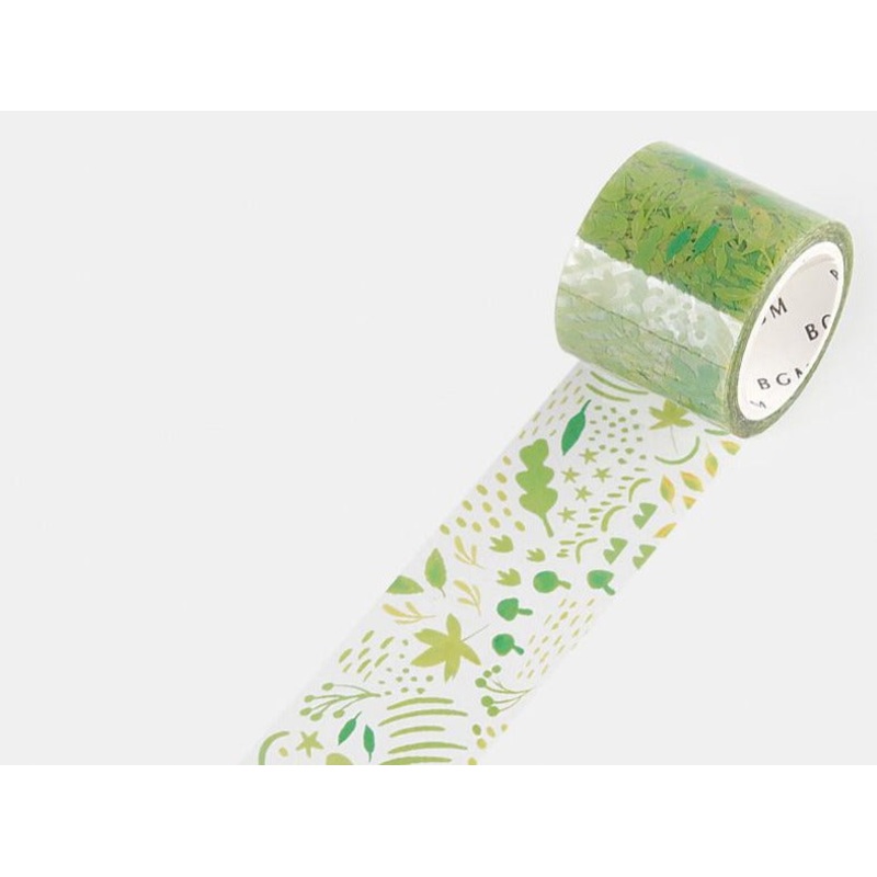 BGM Clear Tape – Green Leaves