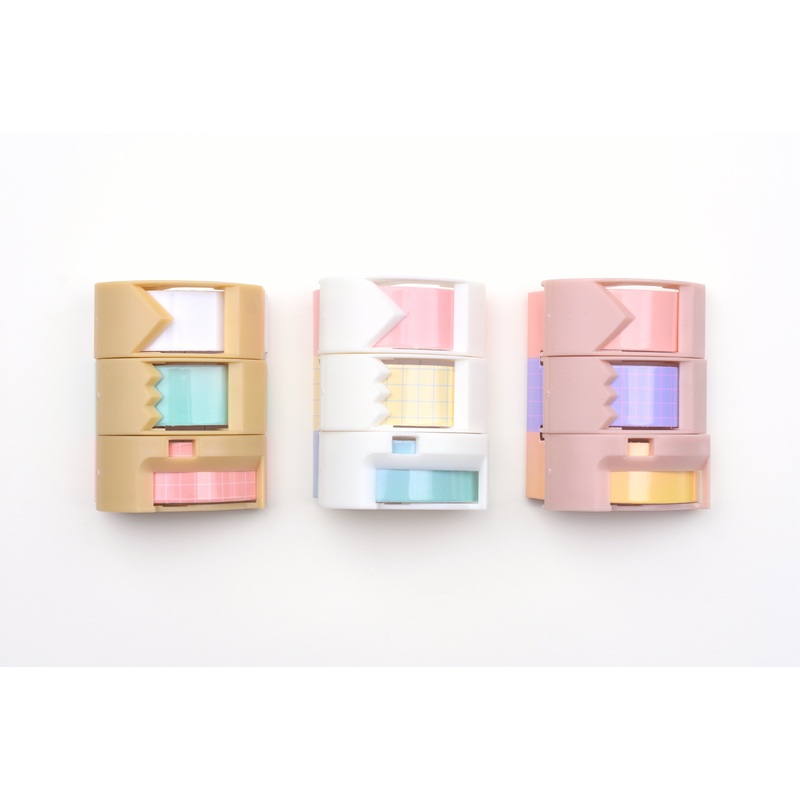 Kutsuwa Ribbon 2-way Washi Tape Cutter – 3 Ribbon Beige