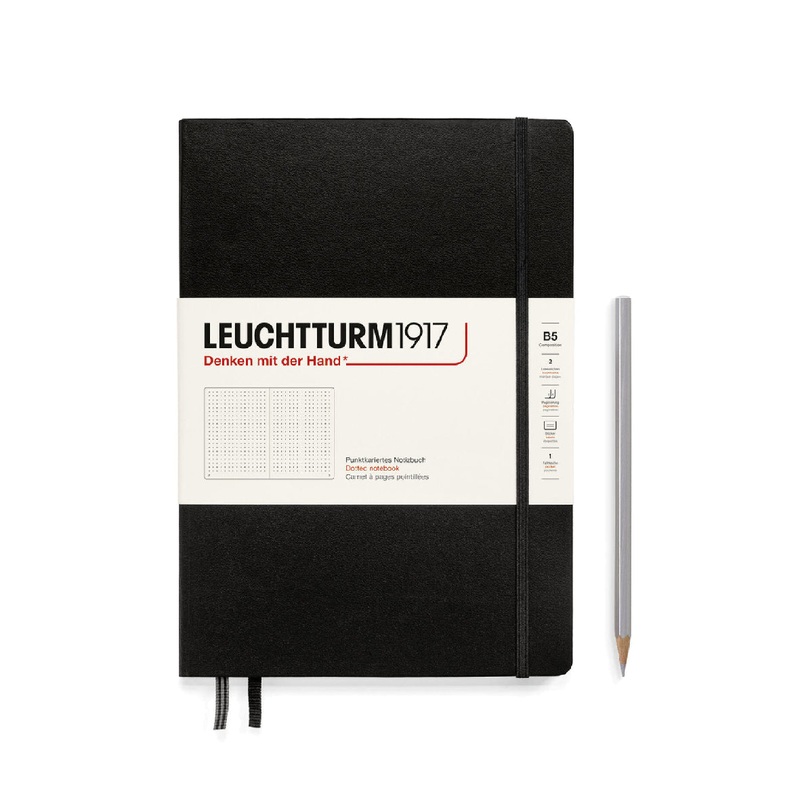 Leuchtturm1917 Notebook Composition Hardcover (B5), Dotted – Black