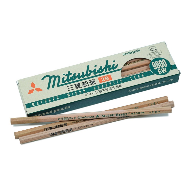 Mitsubishi 9800EW Pencil, Set of 12 – 2B