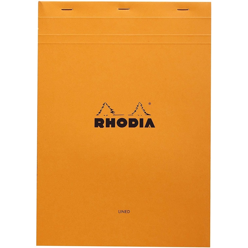 Rhodia No. 18 Staplebound 8.25 x 11.75 Notepad in Orange Lined with Margin