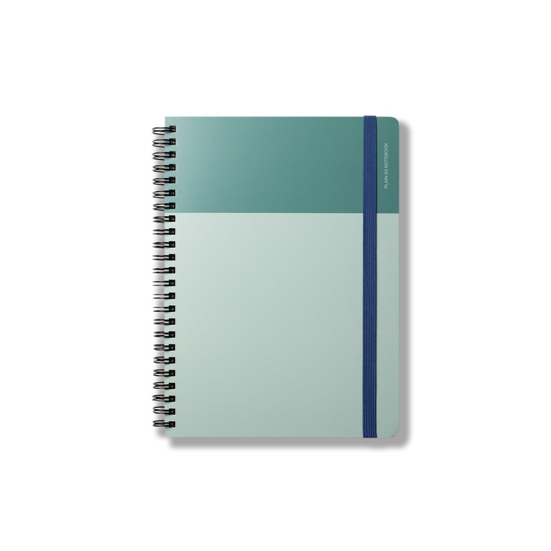 Spiral Bright Notebook A5 Plain Green and Mint