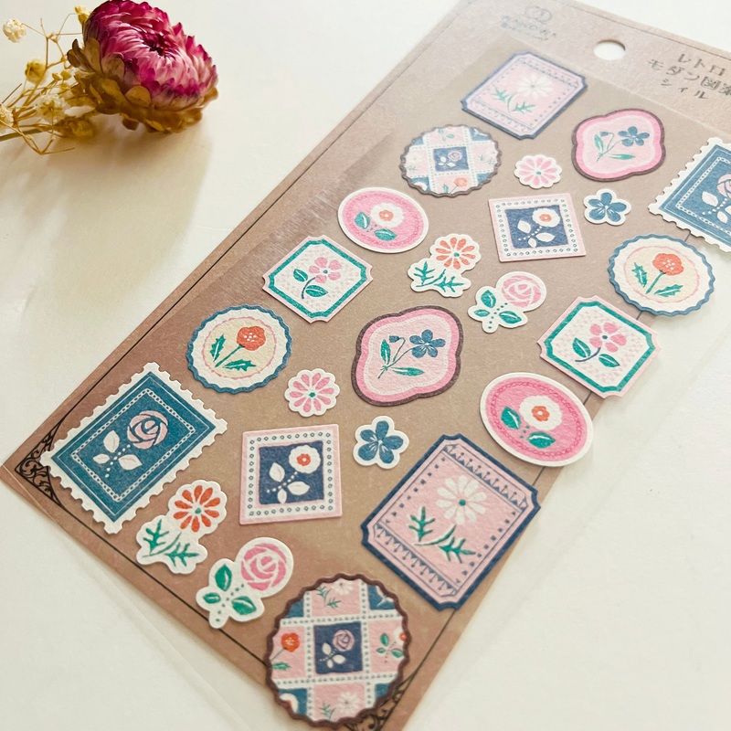 WANOWA Retro Modern Sticker Seal – Flowers