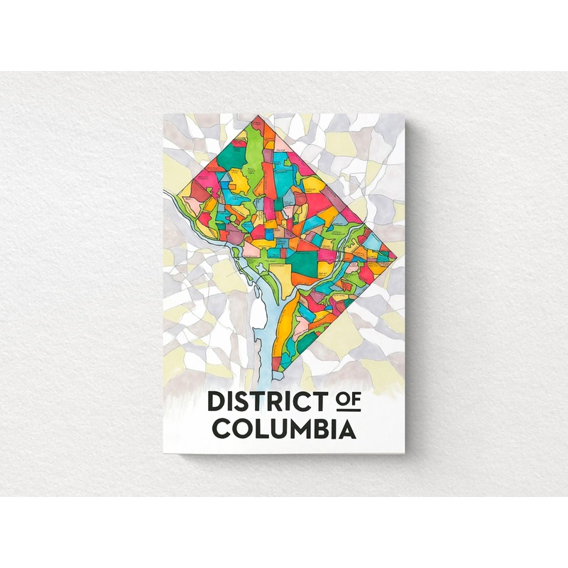 Washington DC Art Map Greeting Card