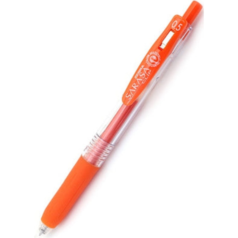 Zebra Sarasa Clip Gel 0.5mm Red Orange Rollerball Pen