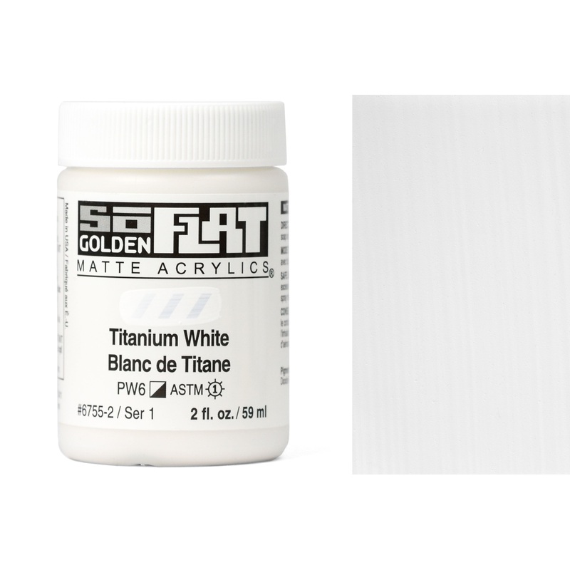 Golden SoFlat Matte Acrylics, Titanium White 2 oz. (59 mL)