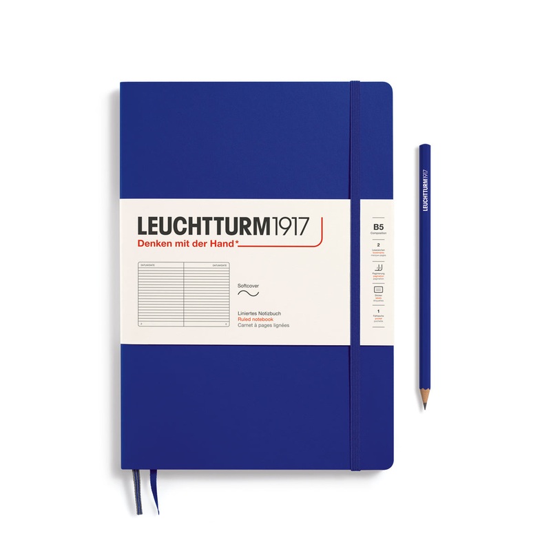 Leuchtturm1917 Notebook Composition Softcover (B5), Ruled – Ink