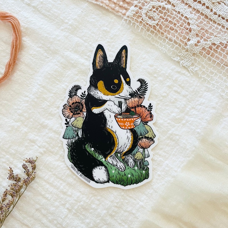 Marika Paz Sticker – Corgi Ramen