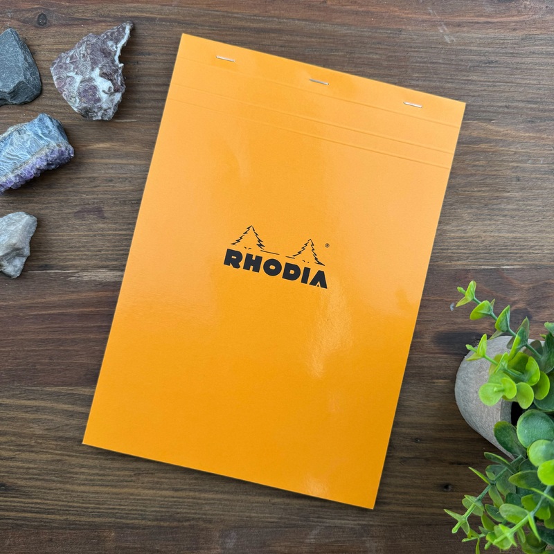 Rhodia Staplebound Notepad – Graph 80 sheets – 8 1/4 x 11 3/4 – Orange cover