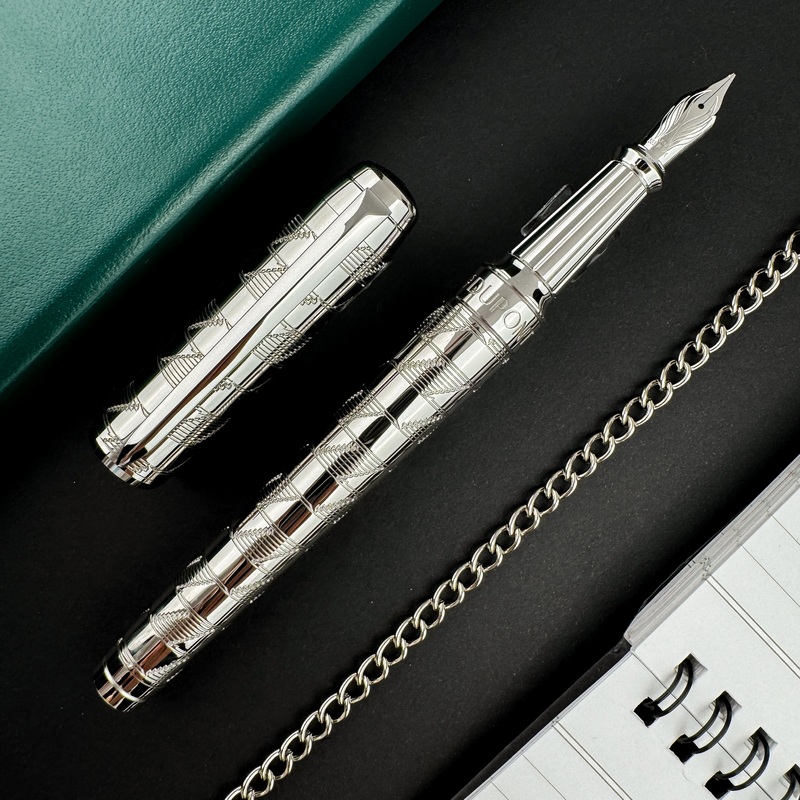 S.T. Dupont Line D Eternity XL Monogram 1872 Fountain Pen – Palladium Medium