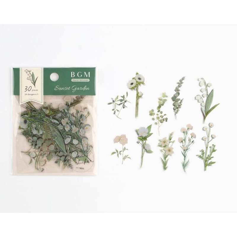 BGM Clear Sticker – Sunset Garden Green