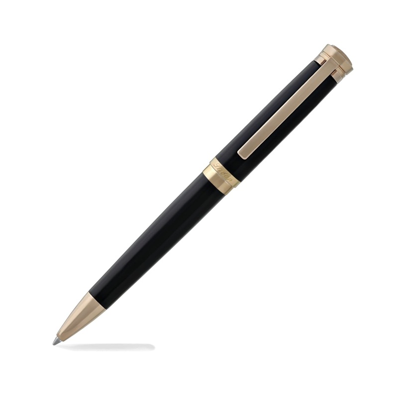 Laban Elegant Ballpoint Pen in Black with Rose Gold Trim