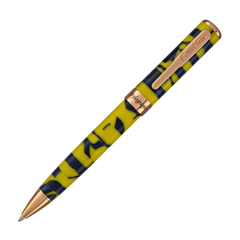 Conklin Stylograph Mosaic Ballpoint Pen in Yellow/Blue