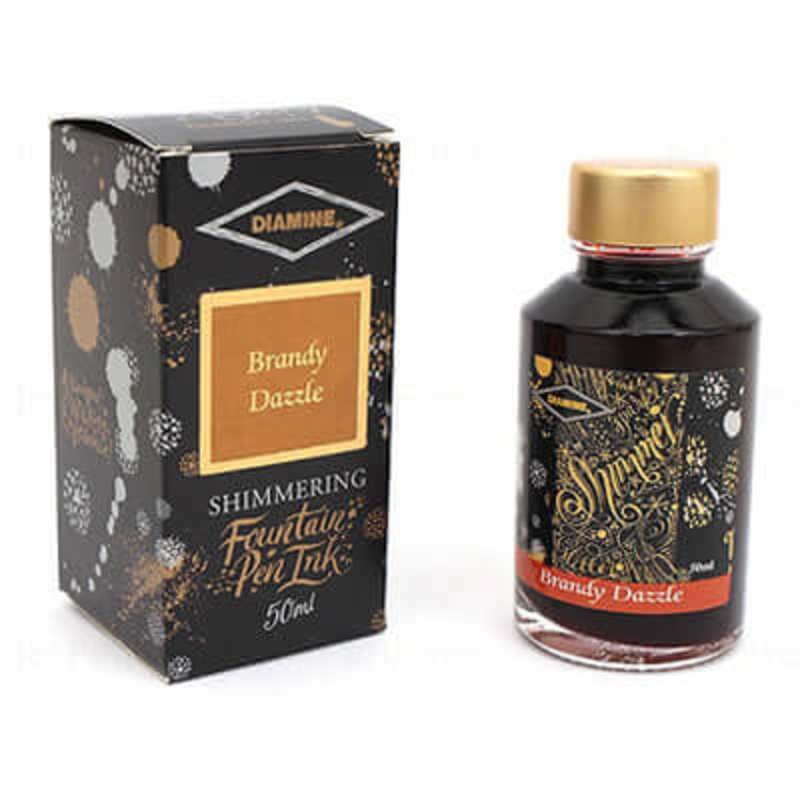 Diamine Shimmer Ink Bottle, Brandy Dazzle – 50ml