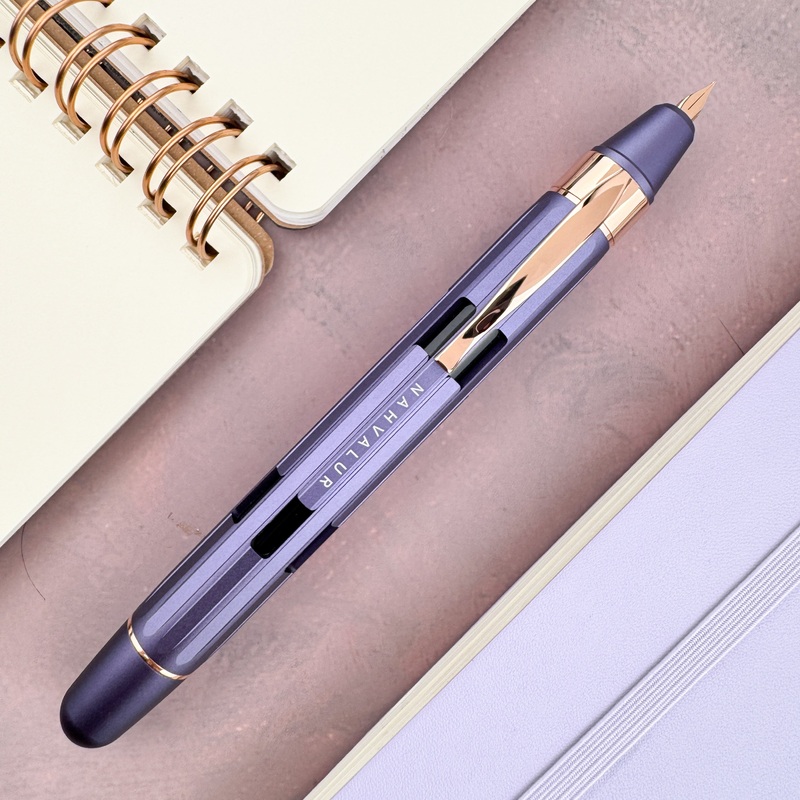 Nahvalur Eclipse Fountain Pen – Hepatizon w/ Rose Gold Trim Fine