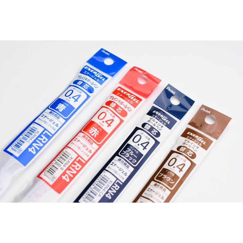 Pentel Energel XLRN4 Needle Tip 0.4mm Refills Blue Black