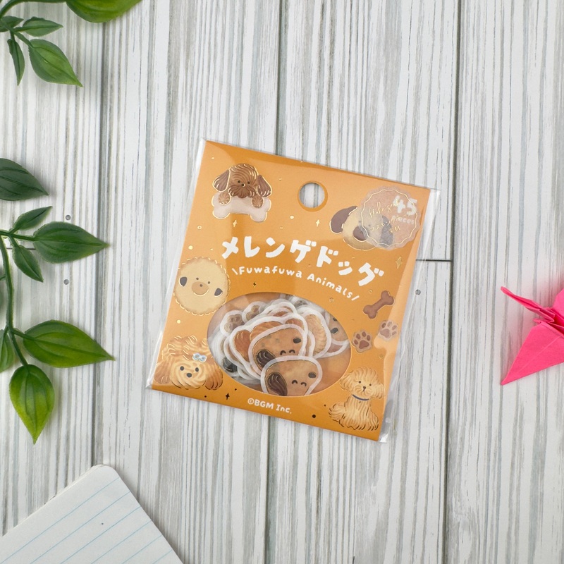 BGM Planner Sticker Flakes – Fuwafuwa Animals – Meringue Dog