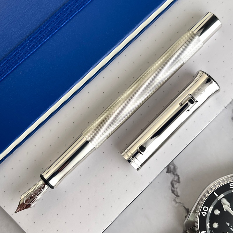Graf von Faber-Castell Guilloche Fountain Pen – Rhodium Fine